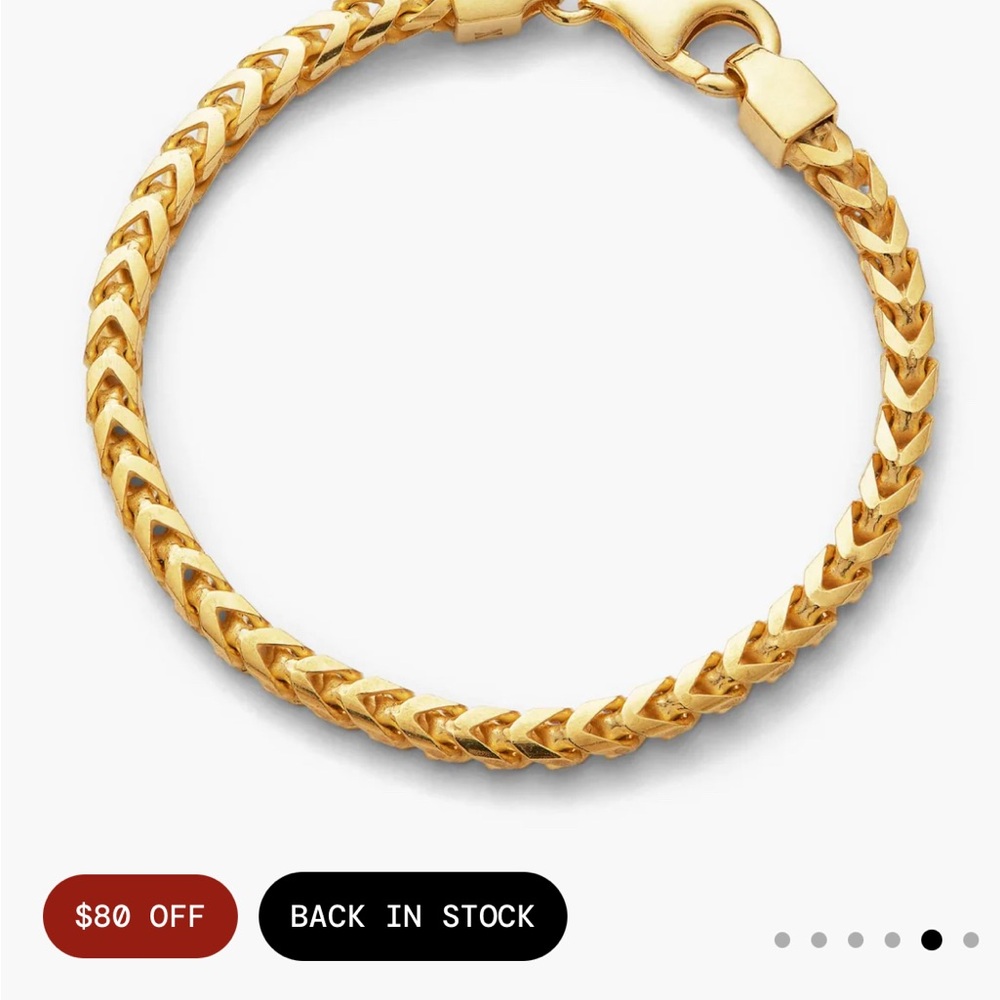 Jaxxon Sterling Silver Curb Chain Bracelet in Gold (8") - Picture 8 of 8